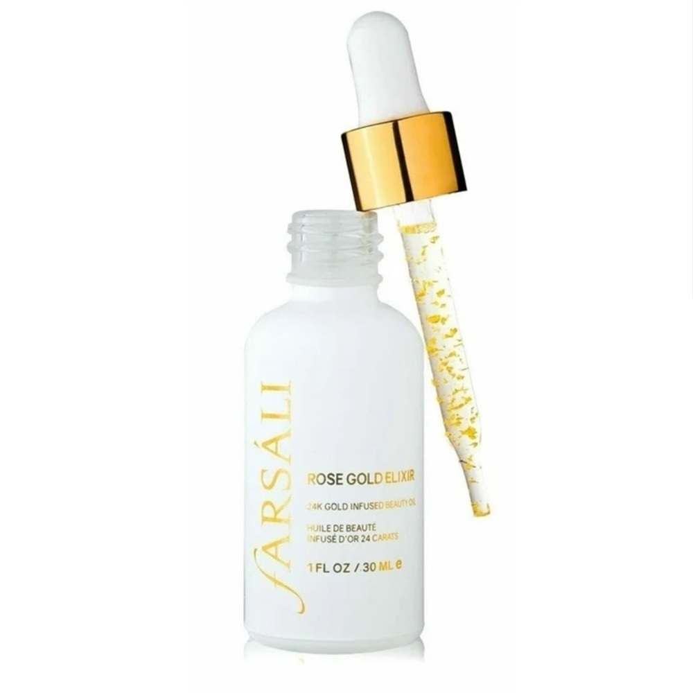 NIB fARSALI Rose Gold Elixir 24K Gold Infused Beauty Oil